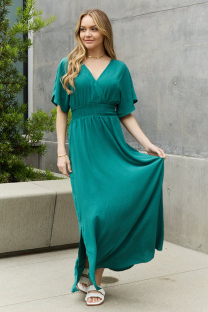 ODDI Full Size Woven Wrap Maxi Dress - The Beauty Alley Boutique Inc