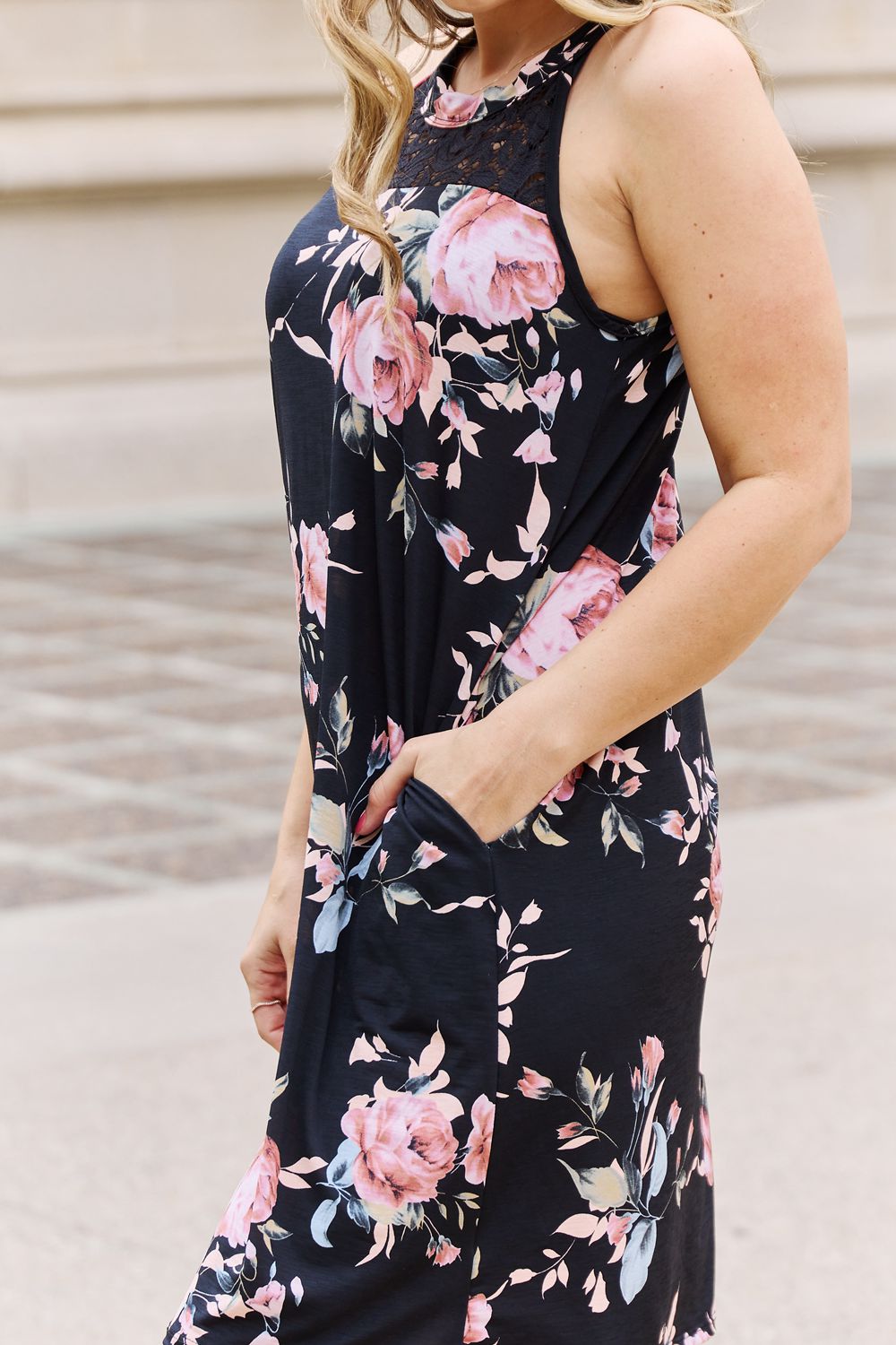 Heimish On A Journey Full Size Foral Lace Detail Sleeveless Dress - The Beauty Alley Boutique Inc