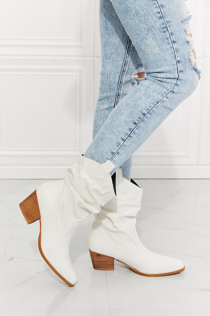 MMShoes Better in Texas Scrunch Cowboy Boots in White - The Beauty Alley Boutique Inc
