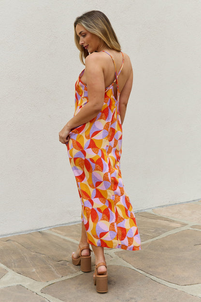 And The Why Full Size Printed Sleeveless Maxi Dress - The Beauty Alley Boutique Inc